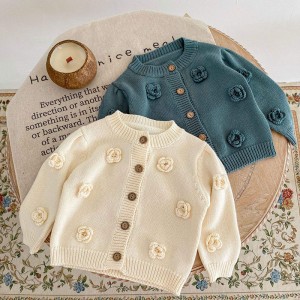 子供用ニットカーディガンコットンセーター