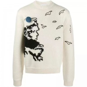 カスタム冬の製造カジュアルニットジャキュードセーターの男性用